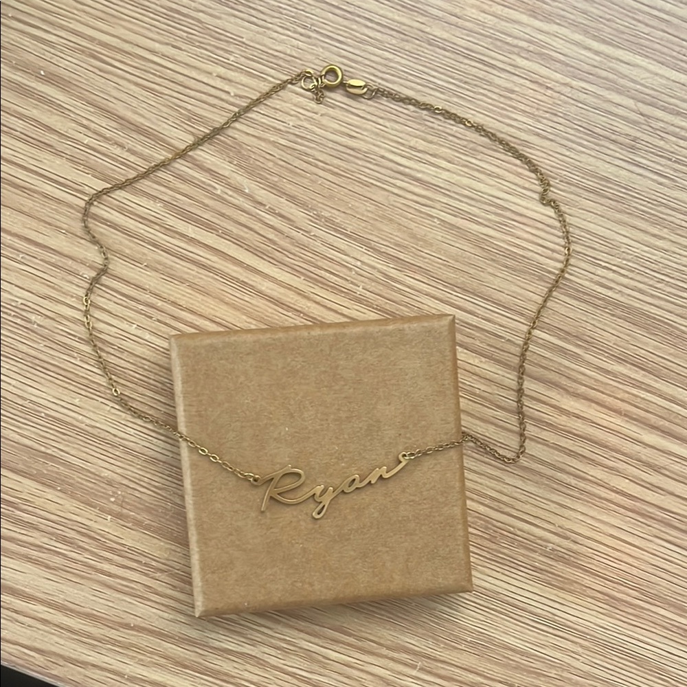 Gold Name Necklace: Ryan